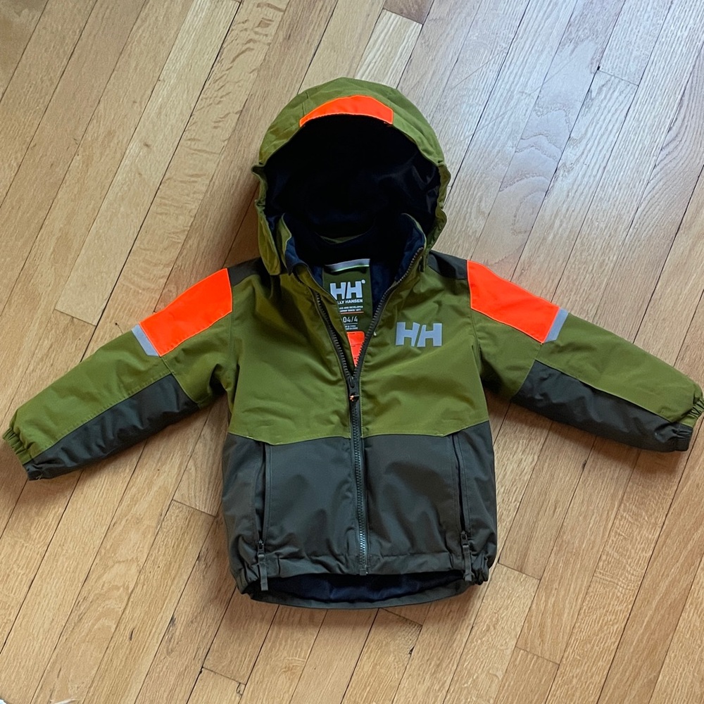 Helly Hansen Olive and Orange Kids' Jacket